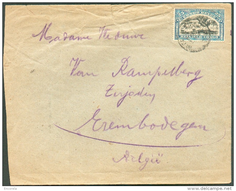 N°67 - 25 Centimes Obl. Sc STANLEYVILLE Sur Lettre Du 31-VII-1919 Vers Erembodegem (Aalst) - Verso Expéditeur : A. Van R - Briefe U. Dokumente