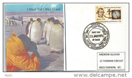 Expedition à La Base Casey 1972-73 (commémoration ExpeditionJames Cook 1772), Belle Lettre Adressée à Darwin - Bases Antarctiques