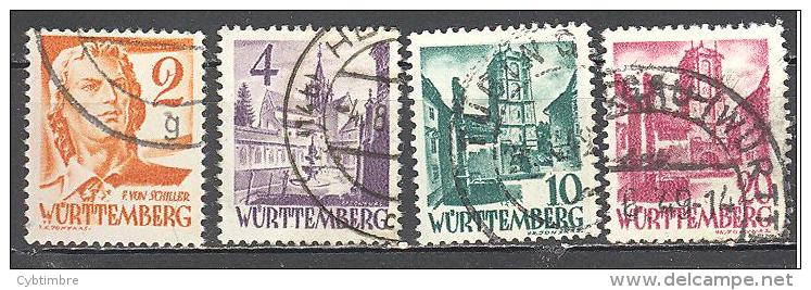 Allemagne Wurtemberg: Yvert N°28/29-33/4°; 4 Valeurs; Oblitérations Concordantes; Voir Scan - Wurtemberg