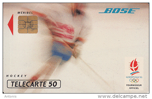 FRANCE - BOSE 3/Hockey Sur Glace, Albertville 1992 Winter Olympics, 12/91, Used - Olympische Spelen
