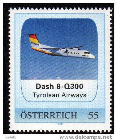 ÖSTERREICH 2008 ** Dash 8-Q300 Tyrolean Airways - PM Personalized Stamps MNH - Flugzeuge