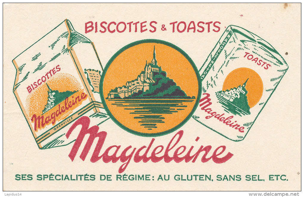 BU 1316/ BUVARD  BISCOTTES &amp; TOAST  MAGDELEINE - Biscottes