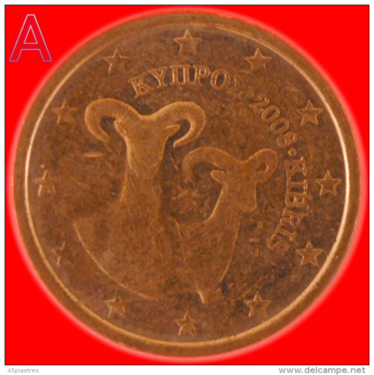 * TWO VARIETIES FINLAND ★ CYPRUS 2 CENTS 2008 DIES A And B! MINT LUSTRE!  LOW START &#9733; NO RESERVE! - Chypre