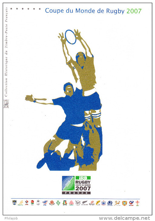 " COUPE DU MONDE 2007 " Sur Document Officiel 1er Jour De 4 Pages De 2007. N° YT BF 110. Parfait état. DPO - Rugby