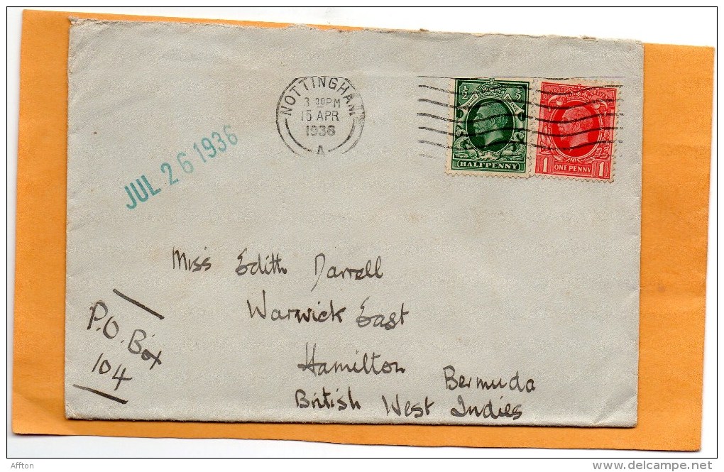 Great Britain 1936 Cover Mailed To Bermuda - Covers & Documents