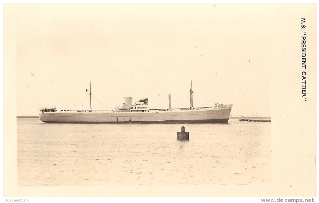 Belgique - M/S President Cattier. Paquete. Navio. Ship. Steamer. Packet-Boat. Paquebot. Cargo. Bateau. Navire. - Commerce