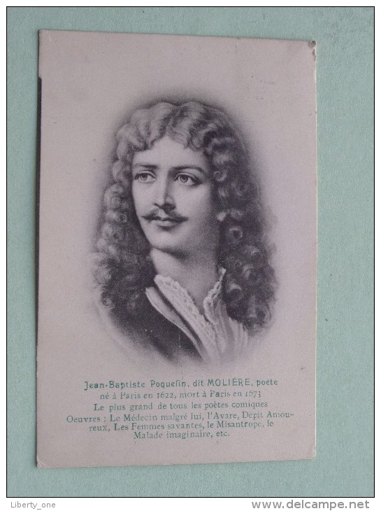 Jean Baptiste MOLIERE Poète ( 1622-1673 Paris ) Anno 1910 ( Zie Foto Voor Details ) !! - Artisti