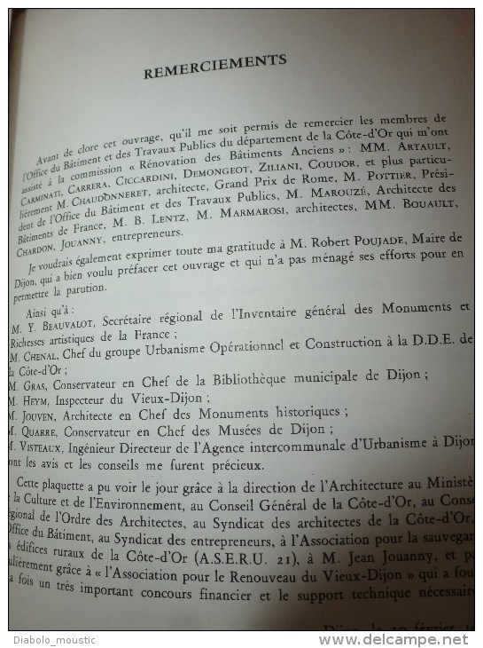 1978 RESTAURER SANS DEFIGURER les habitations en Côte d'Or  par Jean-François Devalière