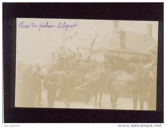 18 Argent Sur Sauldre Carte Photo Cavalcade 1908 Char Du Pêcheur Solognot - Argent-sur-Sauldre