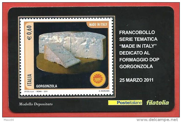 TESSERA FILATELICA ITALIA - 2011 - Made In Italy - Formaggi - Gorgonzola - Cartes Philatéliques