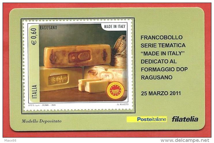 TESSERA FILATELICA ITALIA - 2011 - Made In Italy - Formaggi - Ragusano - Cartes Philatéliques