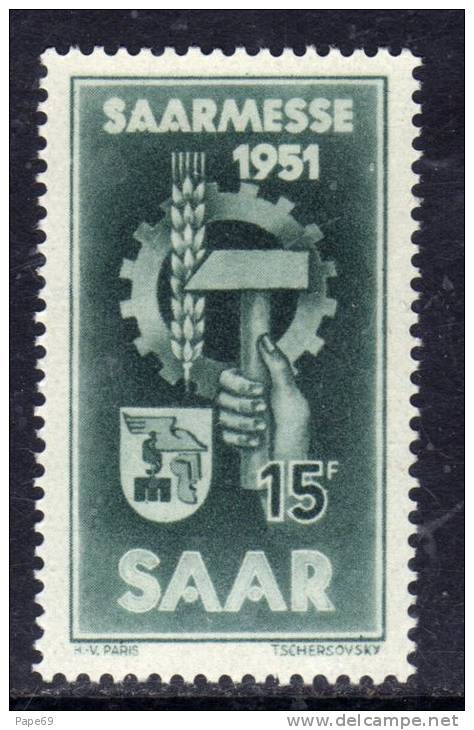 Sarre Occupation Française N° 293 XX  Foire De Sarrebruck Sans Charnière TB - Unused Stamps
