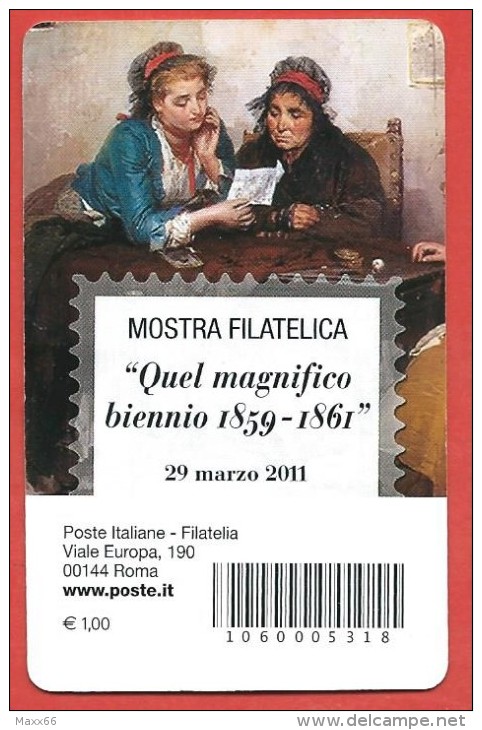 TESSERA FILATELICA ITALIA - 2011 - Mostra Filatelica "Quel Magnifico Biennio 1859 -1861" - Tessere Filateliche