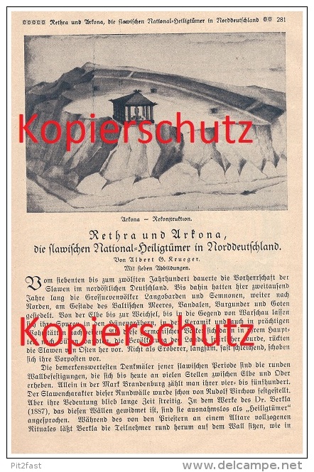 Original Zeitungsbericht - 1926 - Rethra - Tollensesee Neubrandenburg Und Arkona , Heiligtum Der Slawen !!! - Neubrandenburg