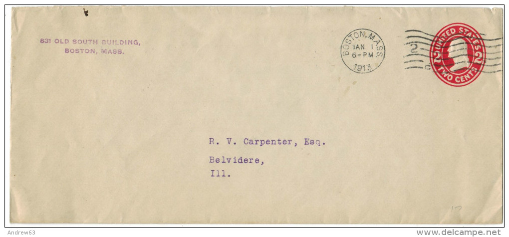 STATI UNITI - UNITED STATES - USA - US - 1913 - 2 Two Cents - Intero Postale - Entier Postal - Postal Stationery - Vi... - 1901-20