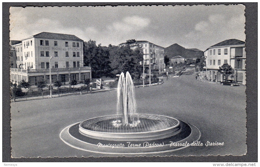 1957 MONTEGROTTO TERME PIAZZALE DELLA STAZIONE FP V SEE 2 SCANS ANIMATA - Altri & Non Classificati