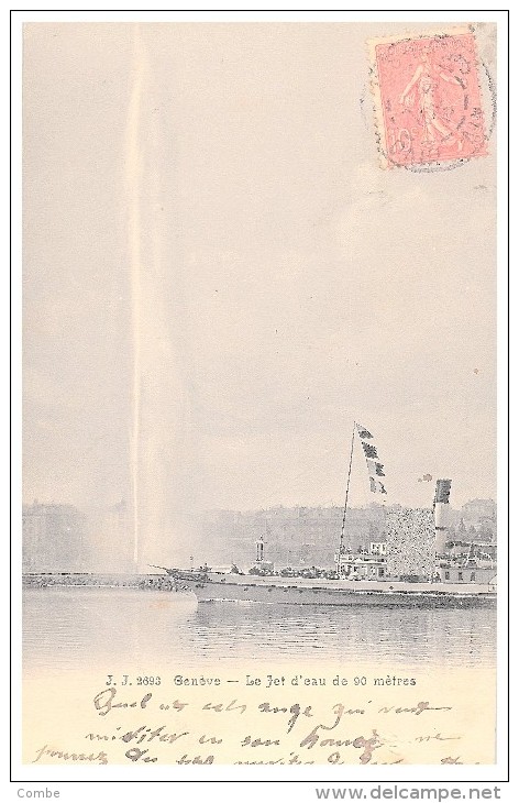 CARTE POSTALE SUISSE  1905 GENEVE LE JET D'eau De 90 Metres - Genève