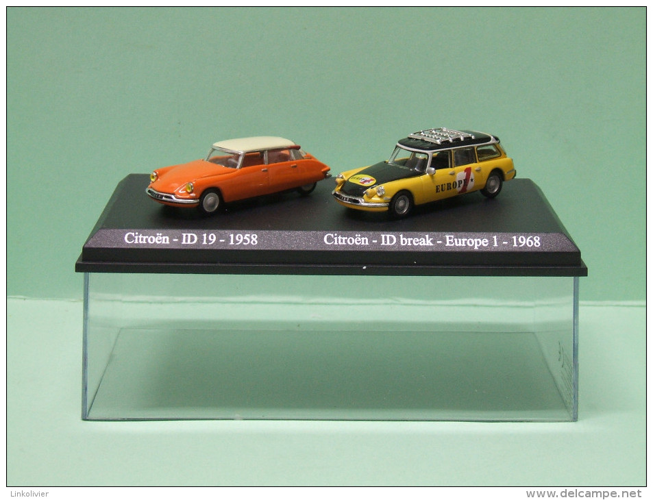 Coffret Lot De 2 NOREV DS CITROEN ID 19 1958 Et ID Break Europe 1 1968 - HO 1/87 - Véhicules Routiers