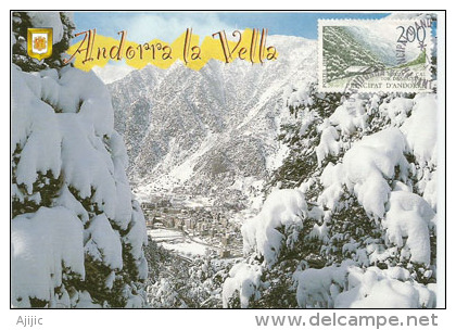 Les Vallées D'Andorre L'hiver. Une Carte-maximum - Cartes-Maximum (CM)