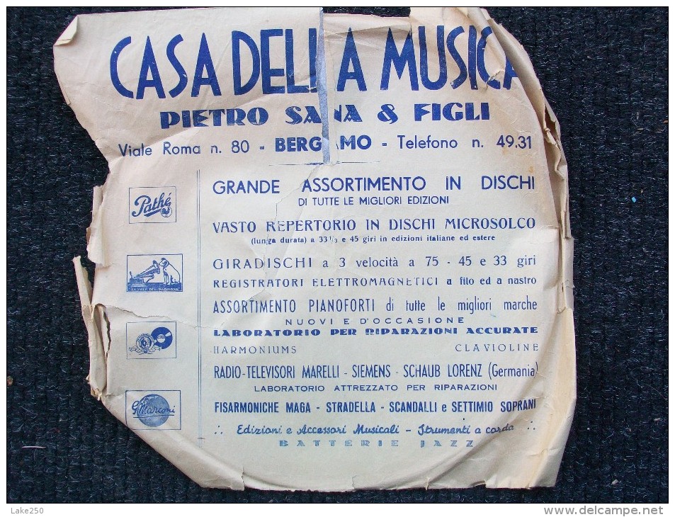 CETRA          L´ATTESA  -  VOLA COLOMBA (NILLA PIZZI)   L´ATTESA   ( Gino Latilla ) - 78 Rpm - Schellackplatten