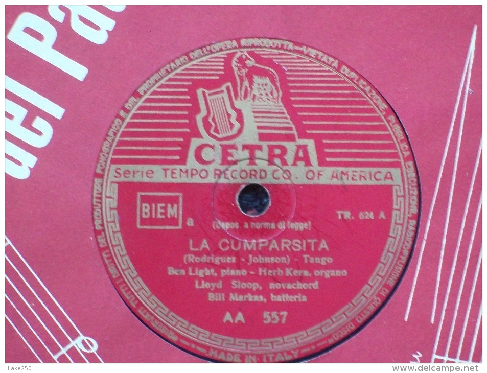 CETRA       LA CUMPARSITA  /  AFTER YOU'VE GONE - 78 Rpm - Schellackplatten