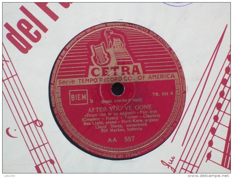 CETRA       LA CUMPARSITA  /  AFTER YOU'VE GONE - 78 Rpm - Schellackplatten