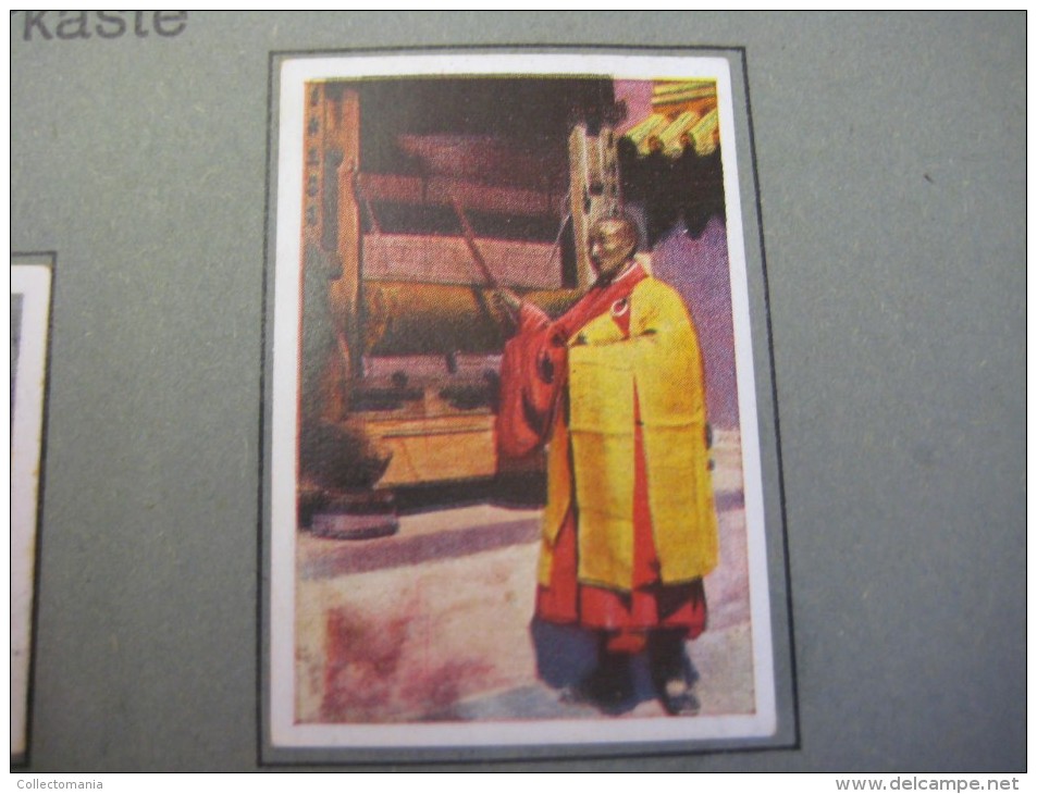 4 postcards & 8 chromos TIBET +gravures, lithos, album pages - Thibétan Ladak Lama Sven Hédin Lhassa Yak VERY GOOD litho