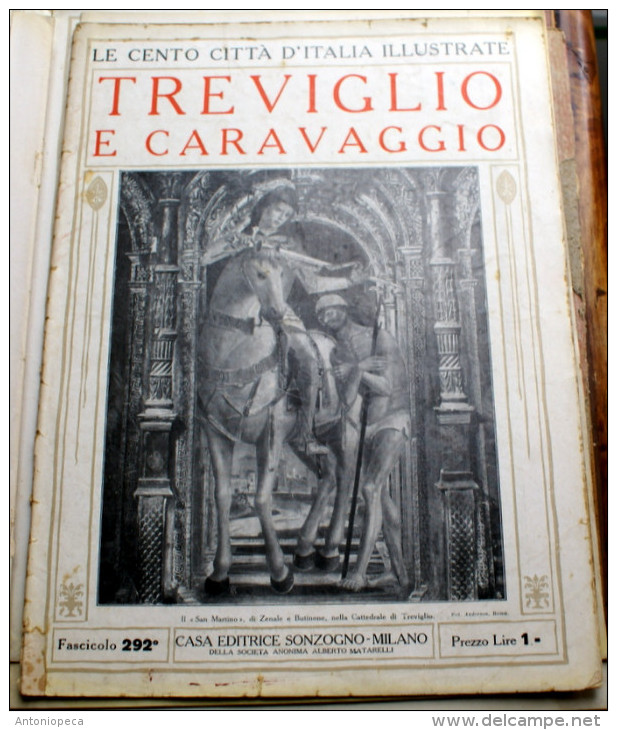 ITALIA - 1924/1929 - "LE 100 CITTA' D'ITALIA" TREVIGLIO E CARAVAGGIO FASCICOLO 292 COMPLETO - Libri Antichi