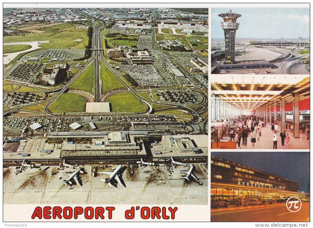 CPM Aéroport De Paris-Orly Vue Aérienne De L'aérogare Sud Vers Paris Tour De Contrôle - Aerodrome