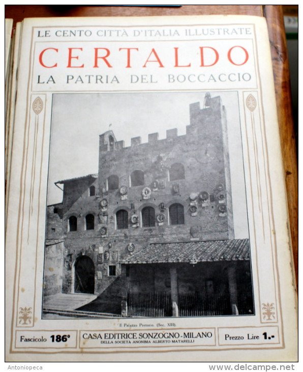ITALIA - 1924/1929 - "LE 100 CITTA' D'ITALIA" CERTALDO BOCCACCIO FASCICOLO 186 COMPLETO - Libri Antichi
