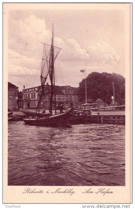 RIBNITZ In Mecklenburg Am Hafen Fischer Boot 1938 Ungelaufen Verlag G Demmler - Ribnitz-Damgarten