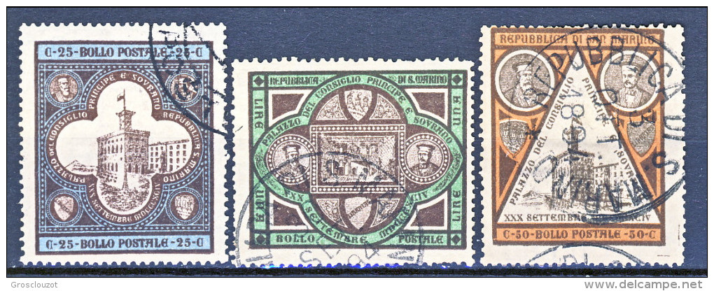 San Marino 1894 Inaugurazione Palazzo Governo N. 23-25 Usati - Used Stamps