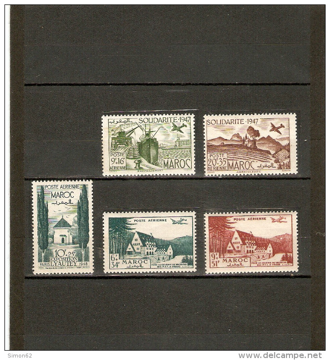 MAROC POSTE AERIENNE  LOT  N°65/66  67/69  NEUF * *   DE   1948 - Airmail
