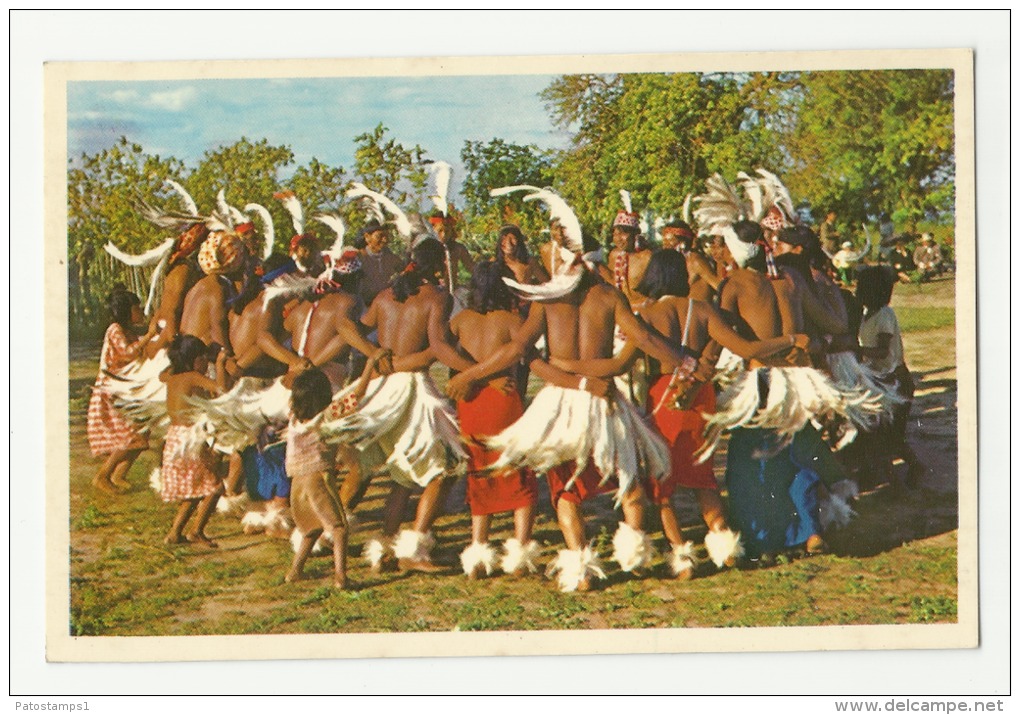 2408 PARAGUAY CHACO COSTUMES NATIVE MACAES DANCER POSTAL POSTCARD - Paraguay