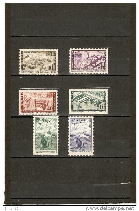 MAROC POSTE AERIENNE  LOT  N°94/99  NEUF * *  DE   1954 - Aéreo