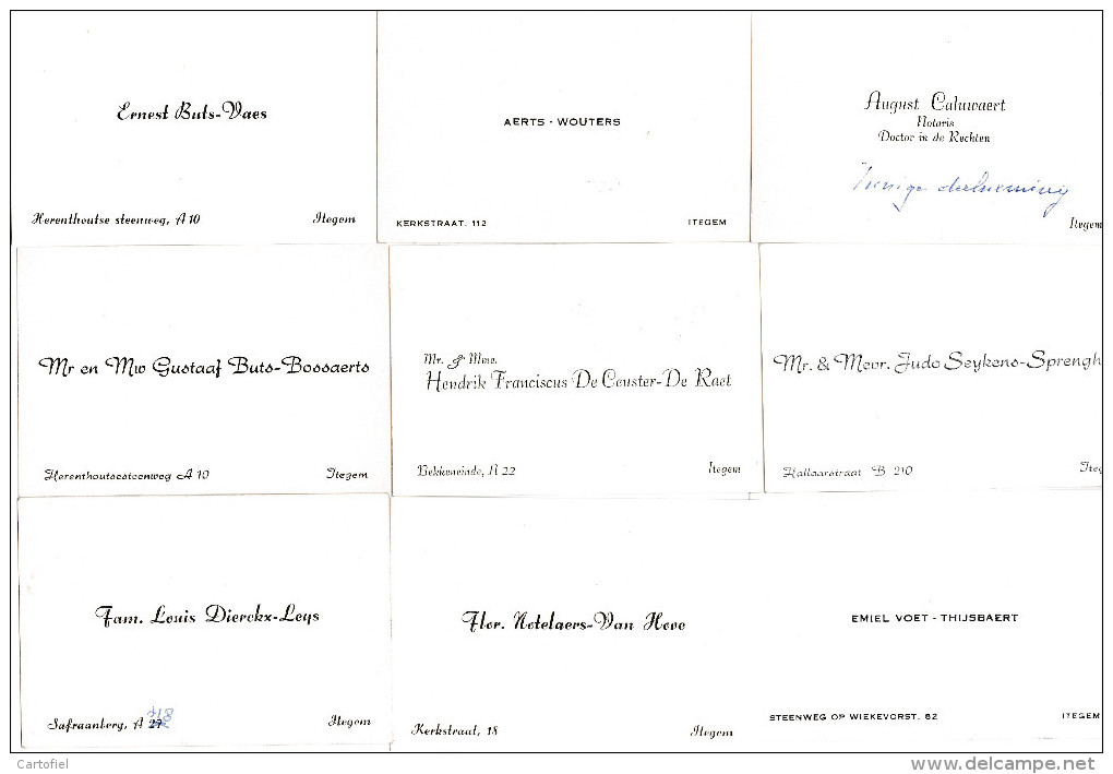 ITEGEM-HEIST-OP-DEN-BERG-LOTJE-VISITEKAARTJES-31 STUKS-BEGIN JAREN 60-ZIE 4 SCANS-MOOIE STAAT ! ! ! - Heist-op-den-Berg