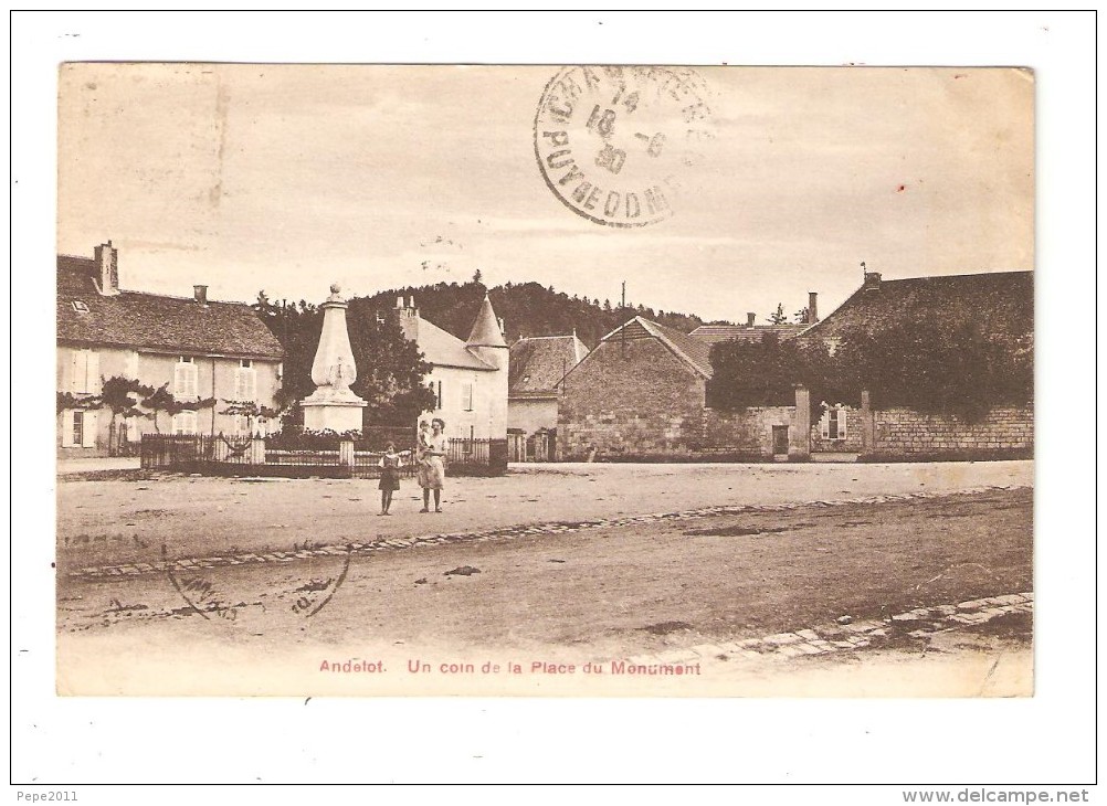 CPA : 52 - Andelot : Coin De La Place Du Monument - Femme & Enfants - Monument - Maisons - Peu Commune - Andelot Blancheville