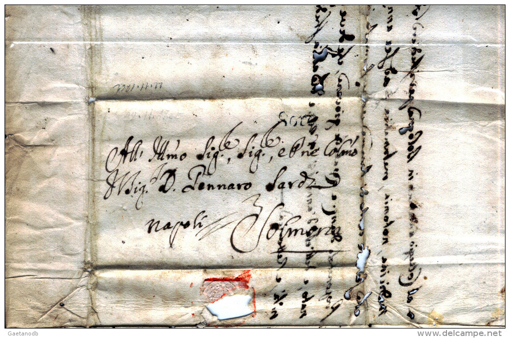 Napoli-00761 - Raro Documento "groviera", Del 22 Novembre 1762, Da Sora (Rosicchiato Da Blattadei). - 1. ...-1850 Prefilatelia