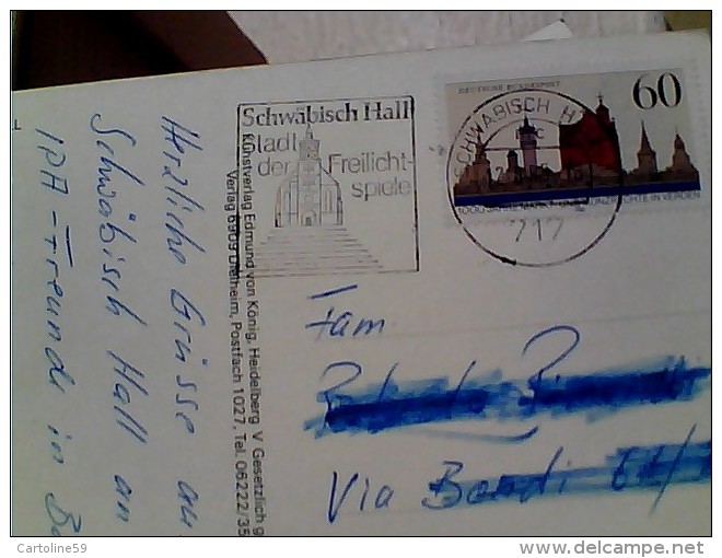 GERMANY Schwäbisch Schwaebisch Hall  COMBURG CASTLE STAMP  SELO 1000° MARKET  MUNZRECHTE VERDEN 60 1985 VB1985 ER14154 - Schwaebisch Hall