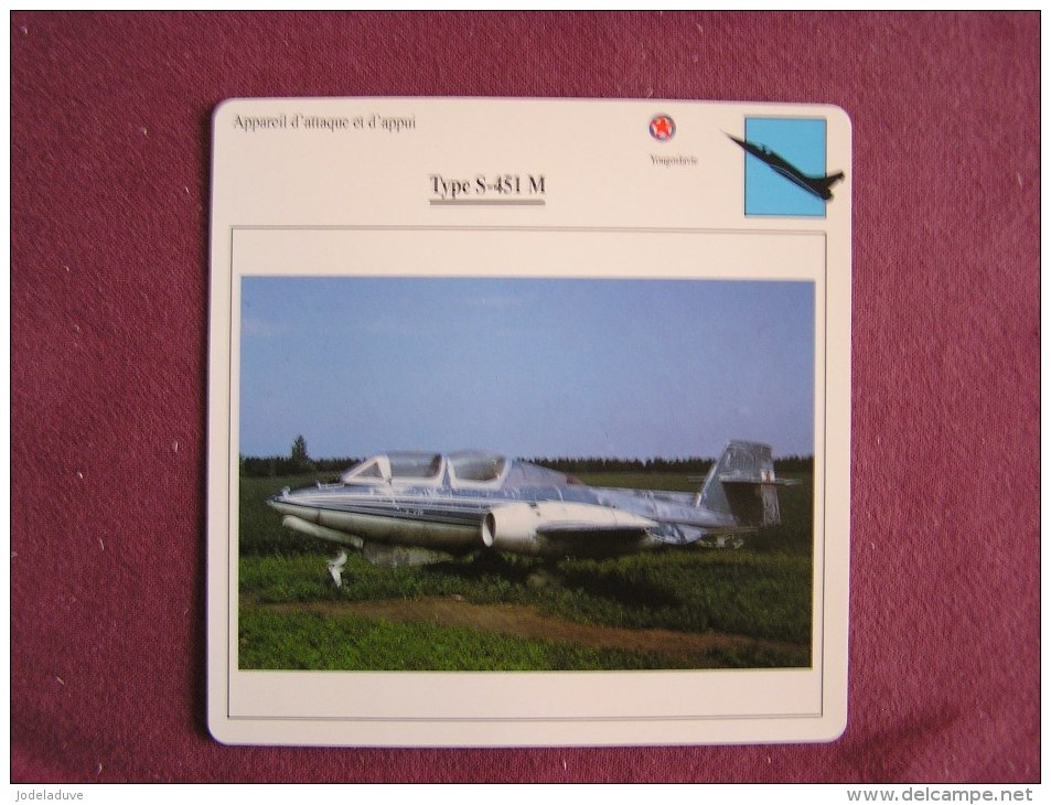 TYPE S-451 M    FICHE AVION Avec Description  Aircraft Aviation - Avions