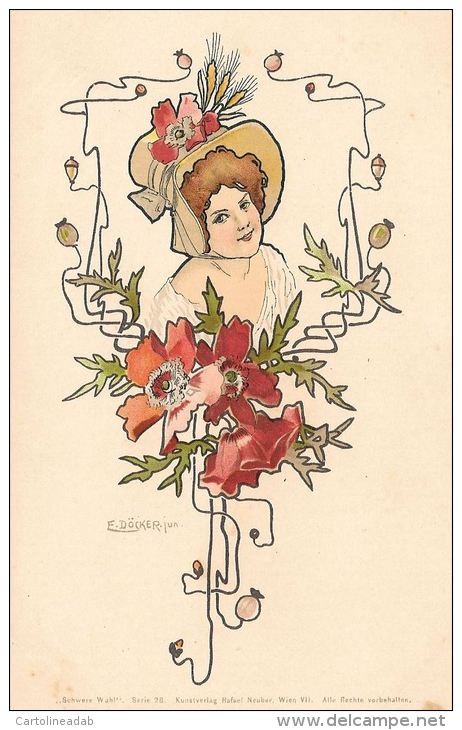 [DC5345] CARTOLINA - ILLUSTRATORE DOECKER - ART NOUVEAU - Non Viaggiata - Old Postcard - Doecker, E.