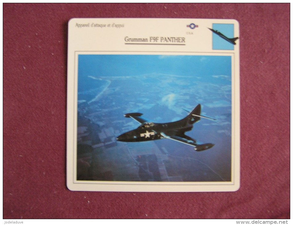 GRUMMAN F9F Panther   FICHE AVION Avec Description  Aircraft Aviation - Flugzeuge