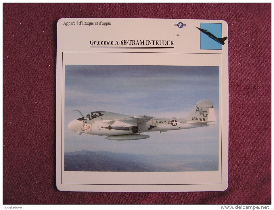 GRUMMAN A6E TRAM Intruder   FICHE AVION Avec Description  Aircraft Aviation - Avions