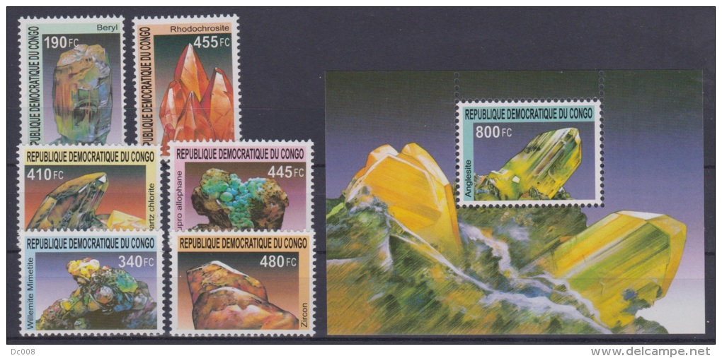 COB 2115/20+BL208 Minerals 2002 MNH - Ungebraucht