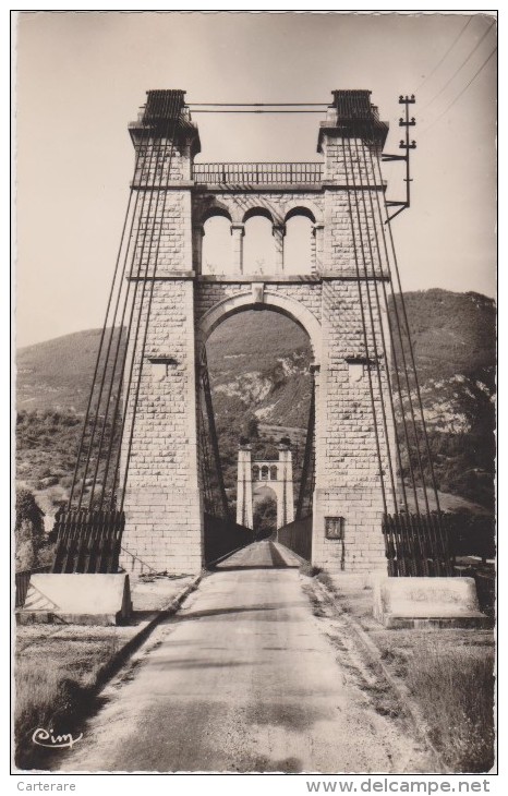 Brangues ,le Pont De Groslée,entre Isère Et Ain,pont Suspendu En Fil De Fer,réalisé Par La Société Ducan Il Ya + 100 Ans - Brangues