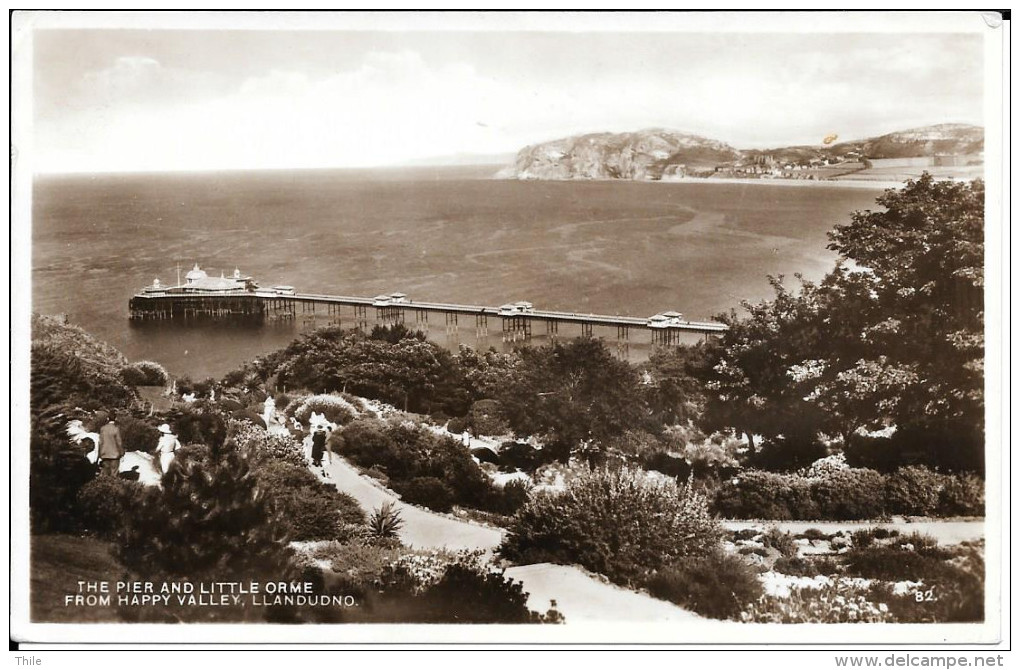 Llandudno, The Pier And Little Orme, From Happy Valley - Caernarvonshire
