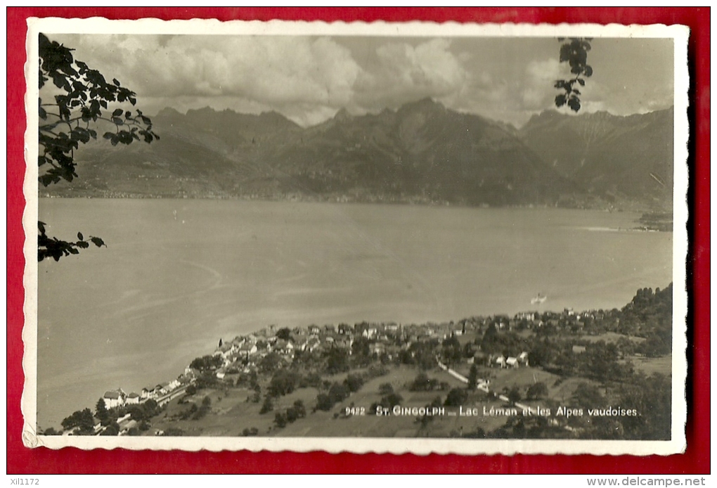 DSG-07 Saint-Gingolph St-Gingolf,  Vue Générale, Lac Léman Et Alpes Vaudoises. Cachet 1936 - Saint-Gingolph