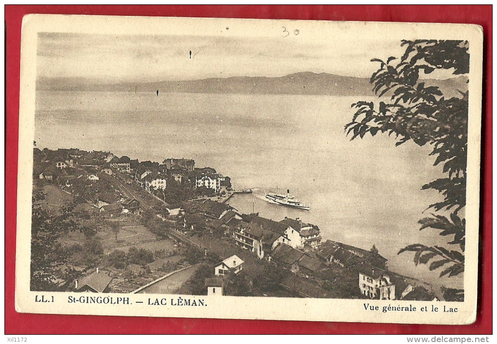 DSG-10 Saint-Gingolph St-Gingolf, Vue Générale Et Lac Léman, Bateau. Non Circulé - Saint-Gingolph