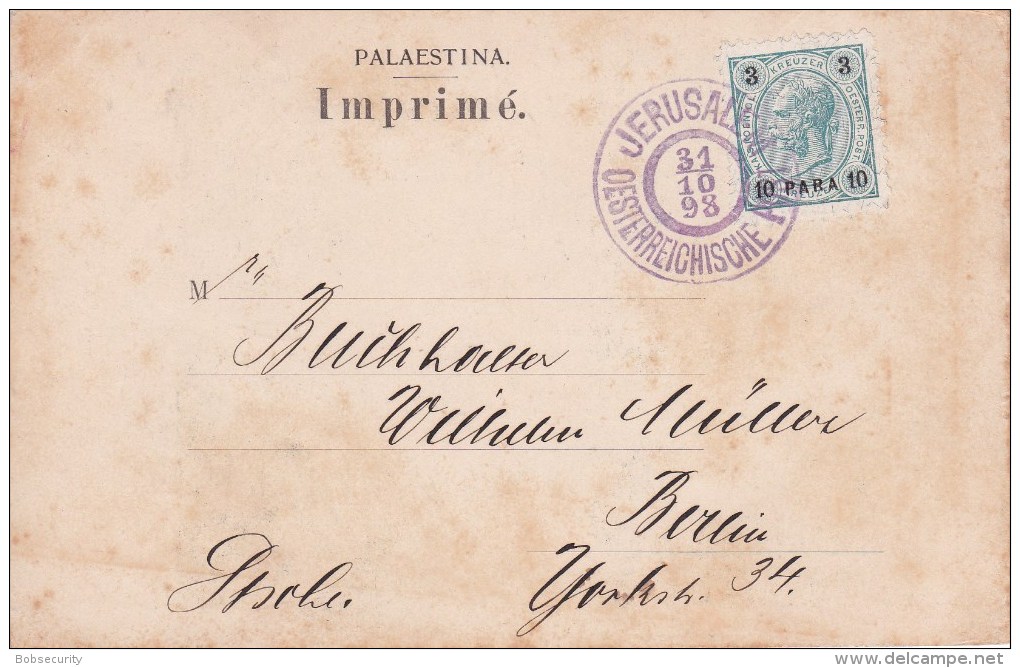 == Israel , Kaiser Karte Austria Lloyd .. 1898 - Israel