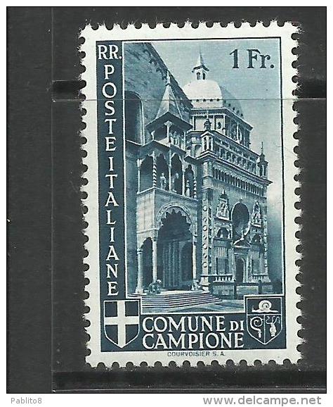 EMISSIONI LOCALI AUTONOME CAMPIONE 1944 PAESAGGI E VEDUTE LANDESCAPES & VIEWS FR 1 MNH - Local And Autonomous Issues